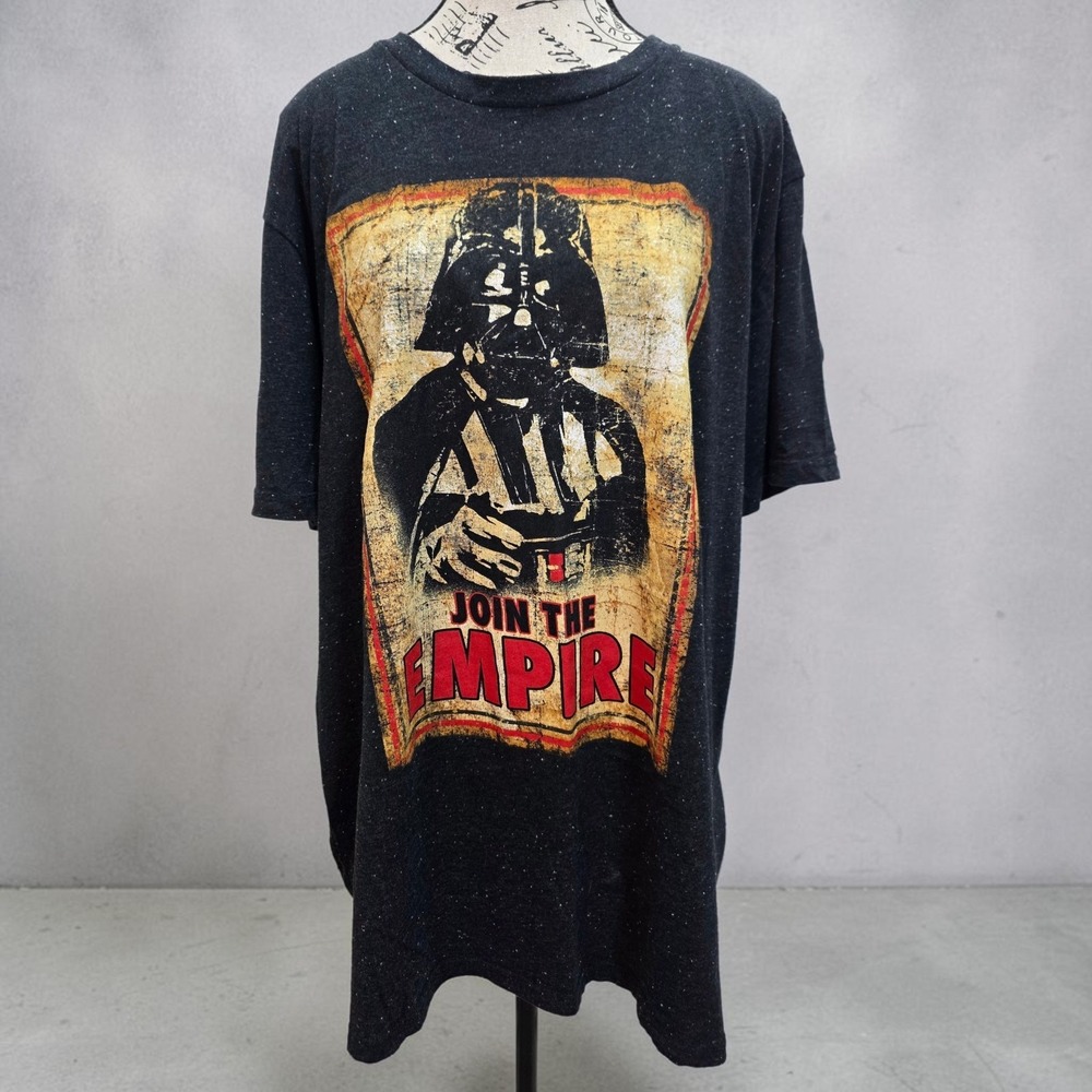 Vtg Style Star Wars Darth Vader Graphic Tee Join The Empire Flecked Streetwear